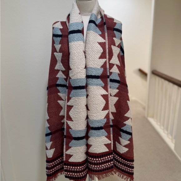 Madewell Textured Carpet Scarf Geometric Southwestern - Picture 3 of 5
